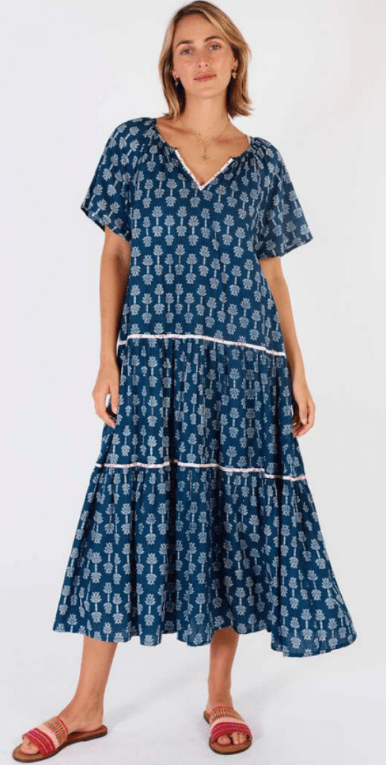 Calgary Midi Dress - Navy