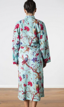 Aqua Bird Print Kimono