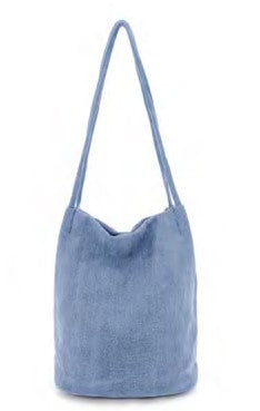 Natural Long Handle Bag - Blue