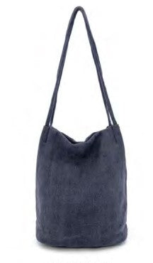 Natural Long Handle Bag - Navy