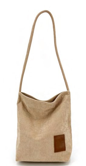 Corduroy Tote Bag - Beige