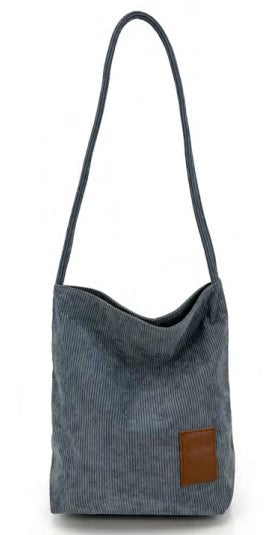 Corduroy Tote Bag - Dusty Blue