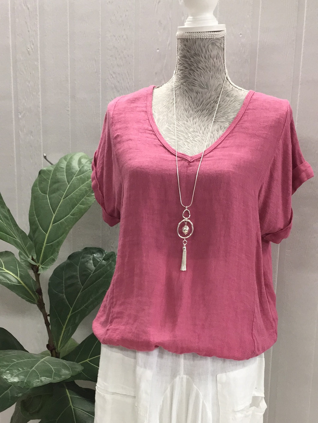 Classic Band Top - Raspberry