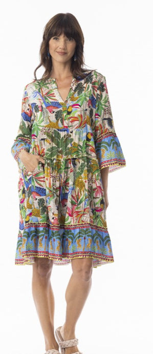 Dani Frill Sleeve Dress - Print