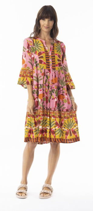 Chaira Frill Sleeve Dress - Print