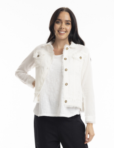 Essentials Linen Blend Jacket - White