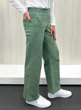 Maddy Pull on Wide Leg Jean - Khaki