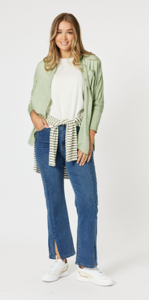 Paige Garment Washed Shirt - Washed Khaki
