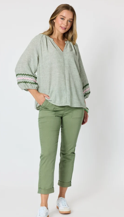 Canopy Ric Rac Top - Olive