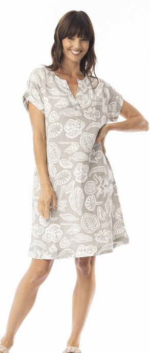 Lush Shift Dress - Sand Print