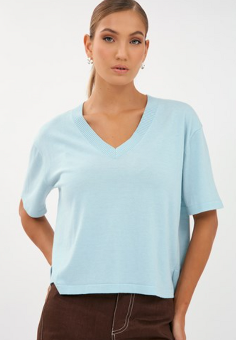 Laney Short Sleeve Knit - Blue