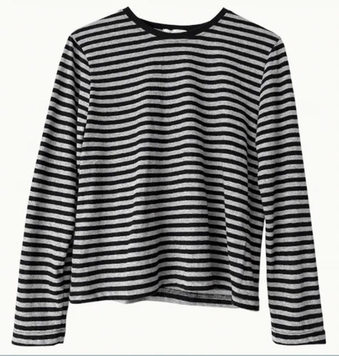Athena Stripe Top - Black/Grey
