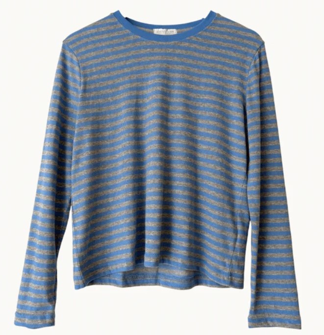 Athena Stripe Top - Blue/Grey