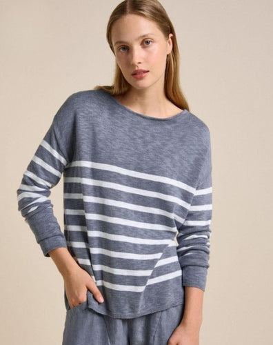 Bobbie Top - White/Steel