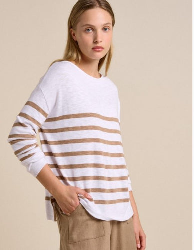 Bobbie Top - White/Taupe