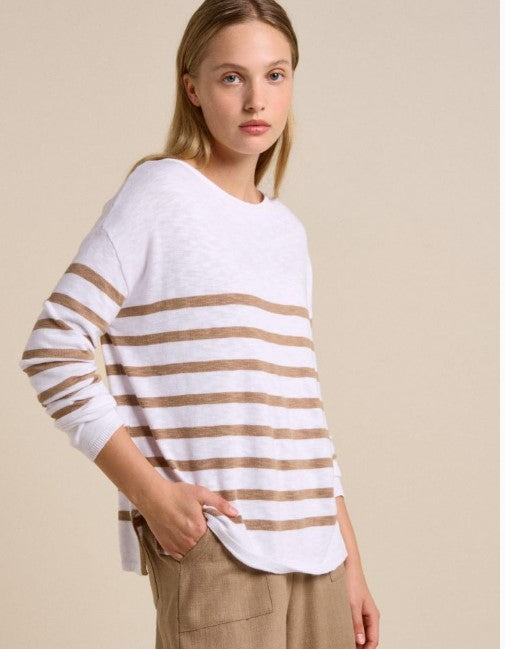 Bobbie Top - White/Taupe