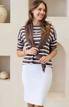 Camila Bamboo Top - Brown Stripe