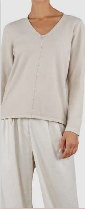 Sonora V Neck Knit - Beige