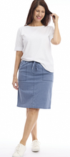 Washed Drawstring Skirt - Denim