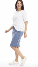 Washed Drawstring Skirt - Denim