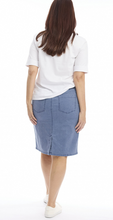 Washed Drawstring Skirt - Denim