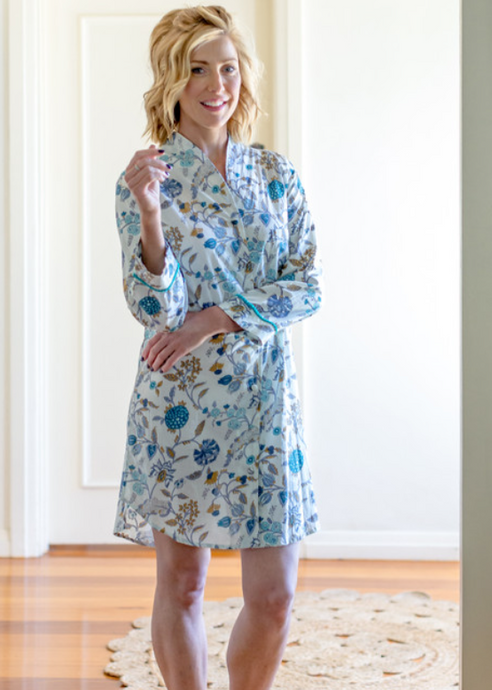 Blue & White Floral Nightshirt