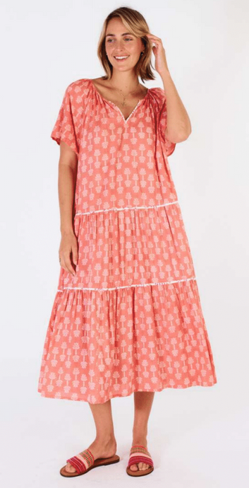 Calgary Midi Dress - Coral