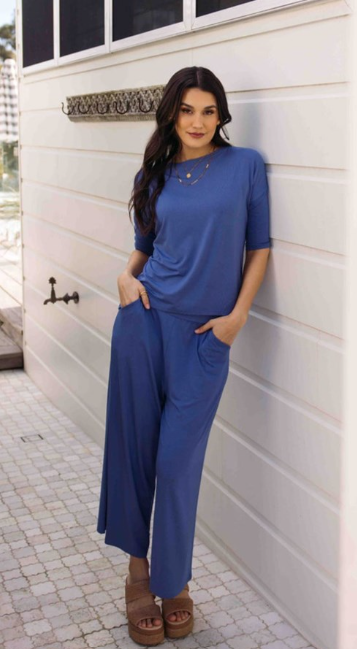 Camila Bamboo Top - Marlin Blue
