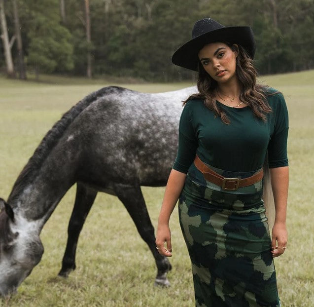 Camila Bamboo Top - Dark Green