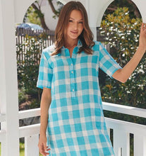 Kelsie Dress - Madras Turquiose