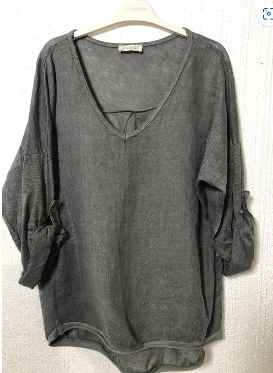 Florence Top -Charcoal
