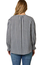 Gingham Top - Navy Ivory