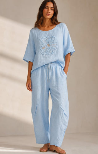 Ita Linen Pant - Baby Blue