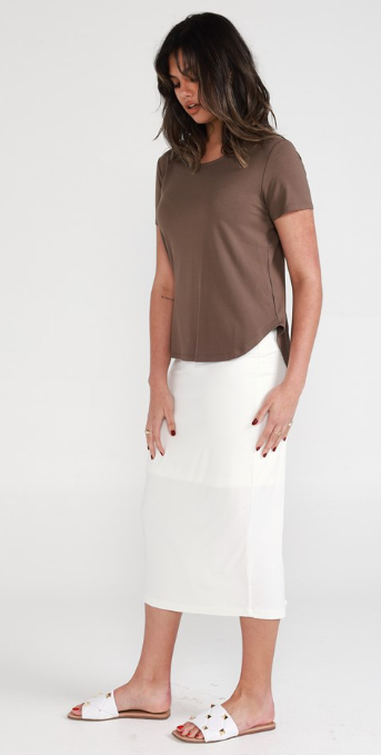 Janis Bamboo Tee - Chocolate