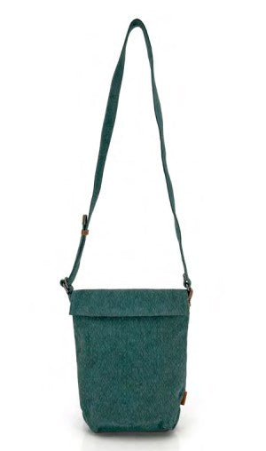 Natural Flap Crossbody Bag - Green