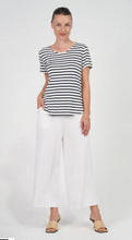 Janis Bamboo Tee - Navy & White Stripe