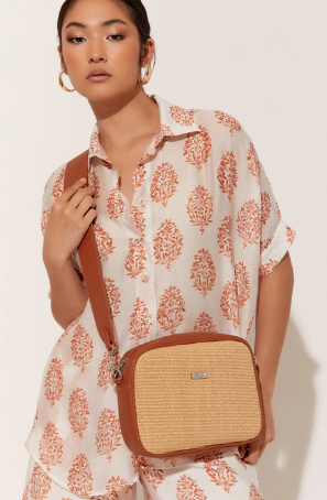 Paloma Weave Camera Bag - TanNatural