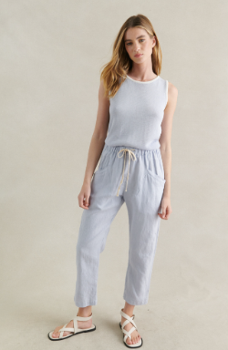 Luxe Linen Pants - Chambray Blue