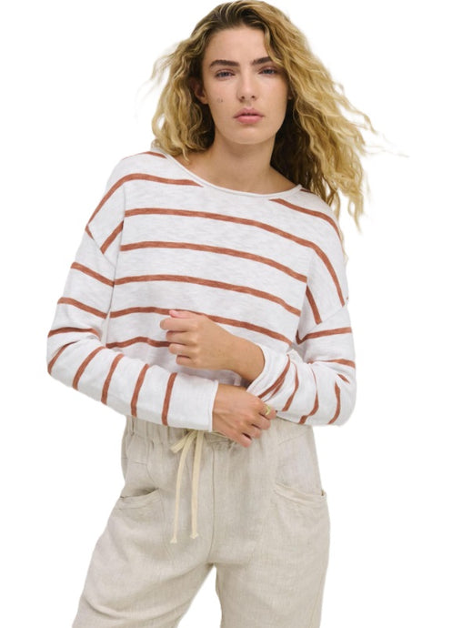 Minnie Top - White/Terracotta