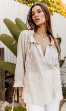 Santorini Top - Biscuit Stripe
