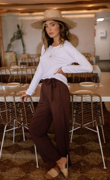 Tyler Bamboo Paperbag Pant - Chicory Coffee