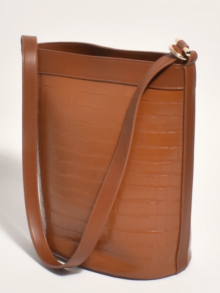 Winnie Croc Bucket Bag - Tan