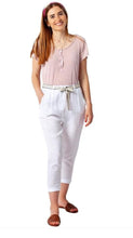 Roma Linen Pant - White