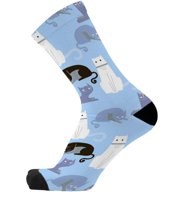 Blue Kitty Cat Socks