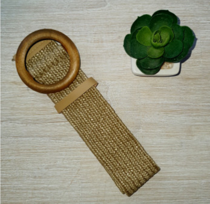 Round Buckle Belt - Tan