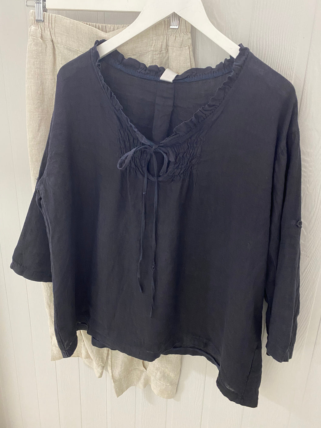 Shirring Top - French Navy